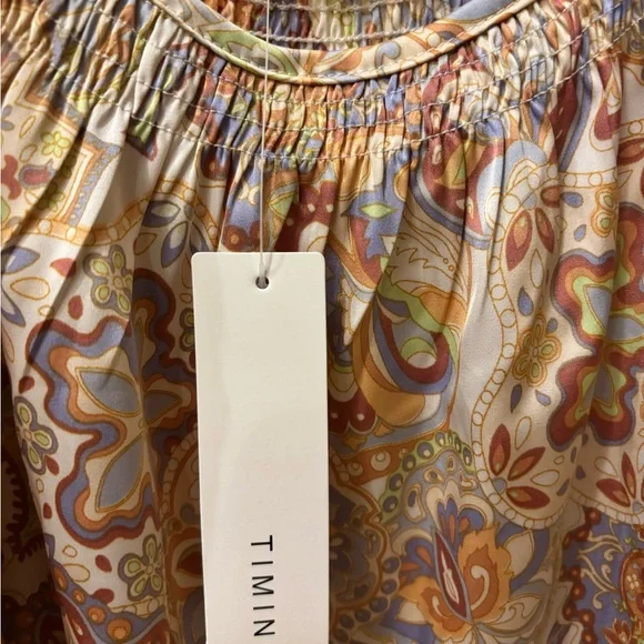 Timing Paisley Boho Tank Top | Size L | Flowy Spaghetti Strap Camisole - Picture 4 of 5
